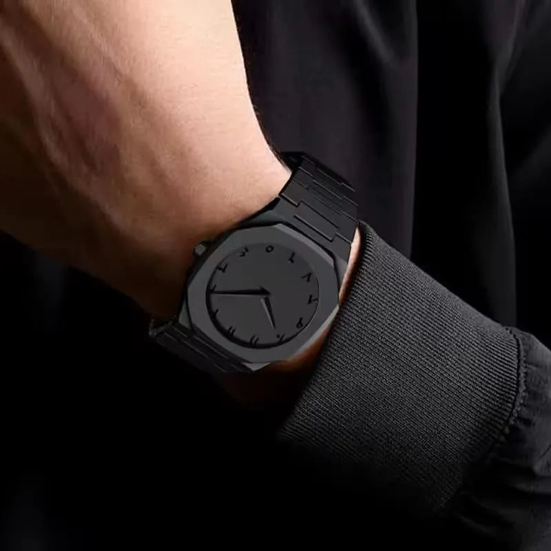 Stylish Black Carbon Fiber Watch for Men - 1 Pc of Modern Elegance